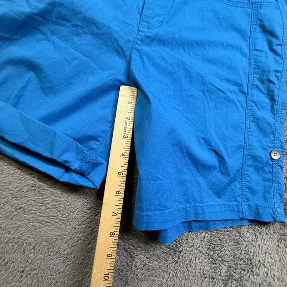 DKNY Jeans Womens Roll Up Shorts NEW 8 Blue Bermuda 32" Waist Stretch Cotton - Picture 6 of 8